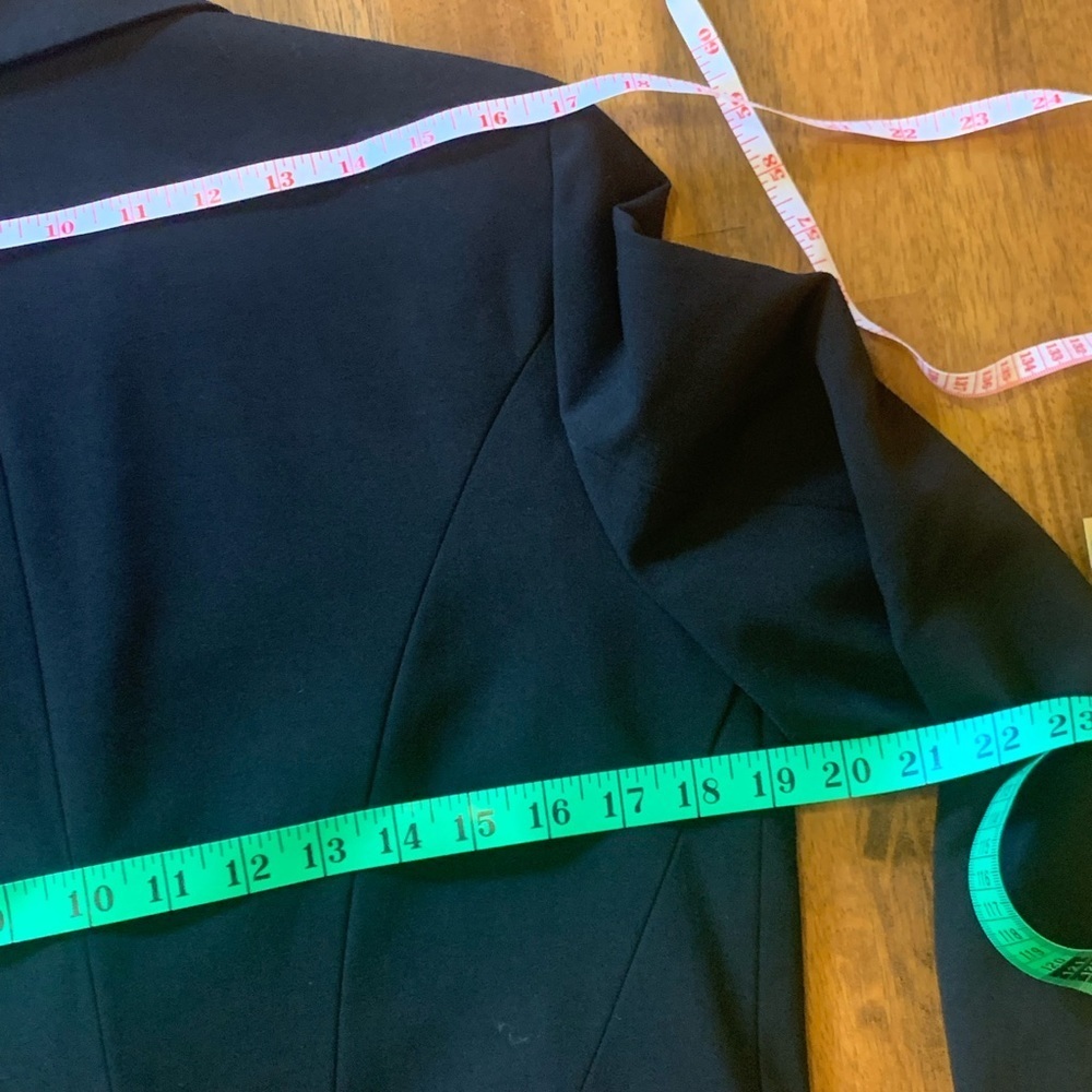 New York & Company size 12 black stretch black blazer 2 buttons pockets - Picture 8 of 9